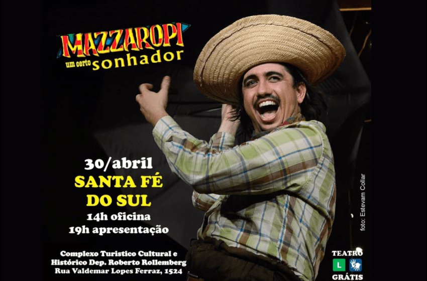  Santa Fé receberá espetáculo sobre a vida e obras de Mazzaropi, o “Jeca brasileiro”
