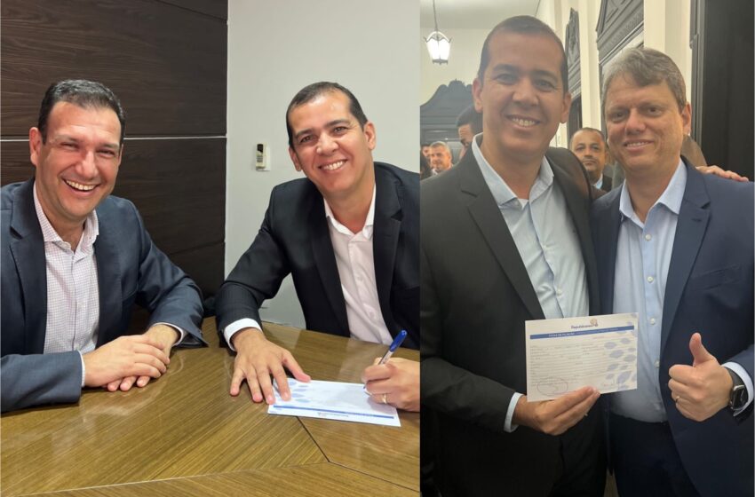  Convidado pelo governador Tarcísio, prefeito Evandro Mura se filia ao Republicanos