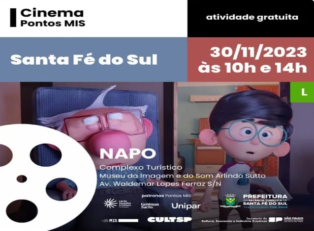  Pontos MIS traz animação Napo em Santa Fé do Sul; exibição acontece no próximo dia 30 de novembro