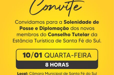 Nesta quarta-feira (10), conselheiros tutelares tomam posse em Santa Fé do Sul