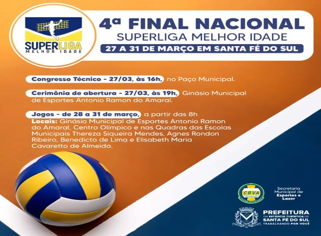  Final Nacional da Superliga de Voleibol Adaptado reunirá 2.500 atletas de todo país em Santa Fé do Sul