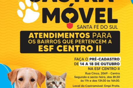 Santa Fé do Sul: Santa Cruz será o próximo bairro a receber o Castramóvel