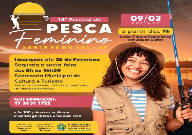  Inscrições abertas para 14º Festival de Pesca Feminino de Santa Fé do Sul