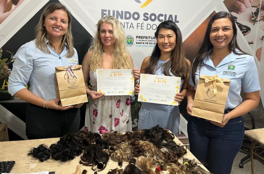  Solidariedade em Fios: Fundo Social recebe doação de diversas mechas de cabelo de empresárias de Santa Fé do Sul