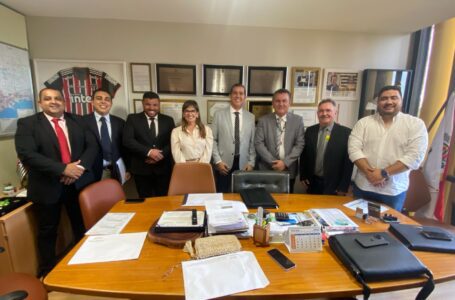 Comitiva santa-fé-sulense marca presença no gabinete do deputado Fausto Pinato em Brasília para tratar de recursos para o município