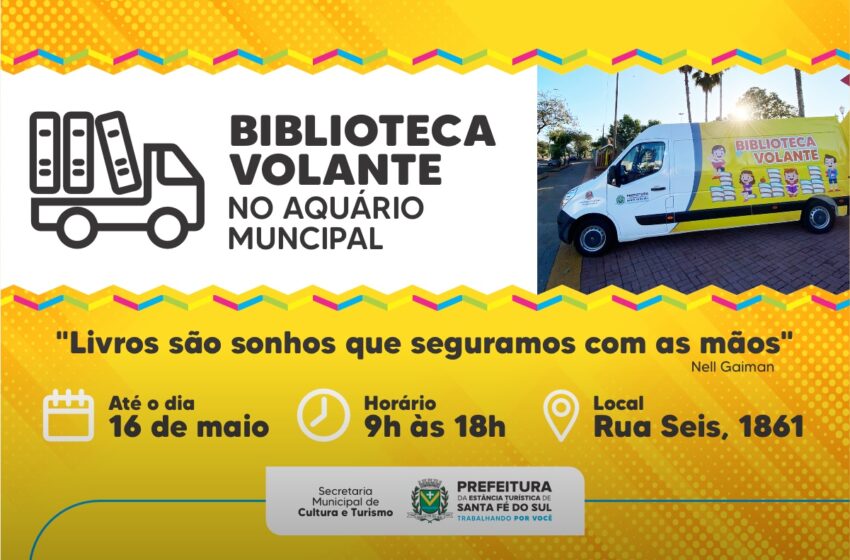  Santa Fé do Sul: Biblioteca Volante funcionará no Aquário Municipal até o dia 16 de maio