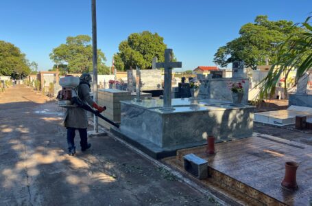 Cemitérios de Santa Fé do Sul passam por dedetização em ação preventiva da Prefeitura