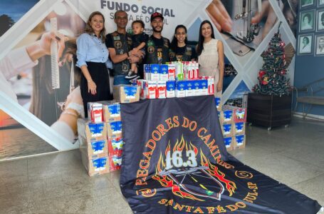 Fundo Social recebe 385 litros de leite arrecadados durante a 4ª edição do encontro Moto Fé